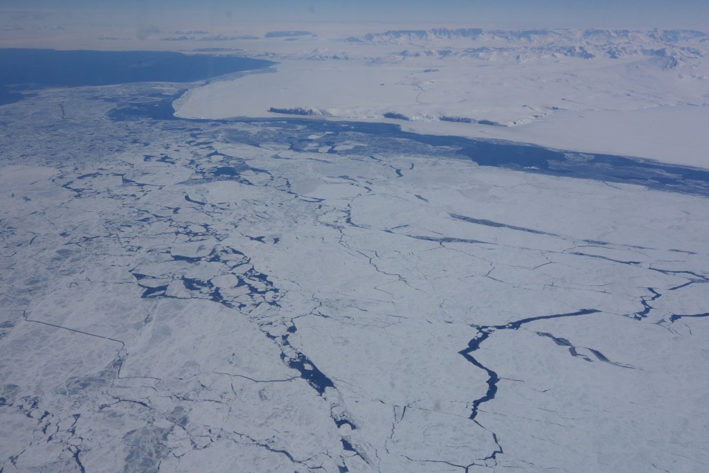 Sea ice approaching Antarctica.
